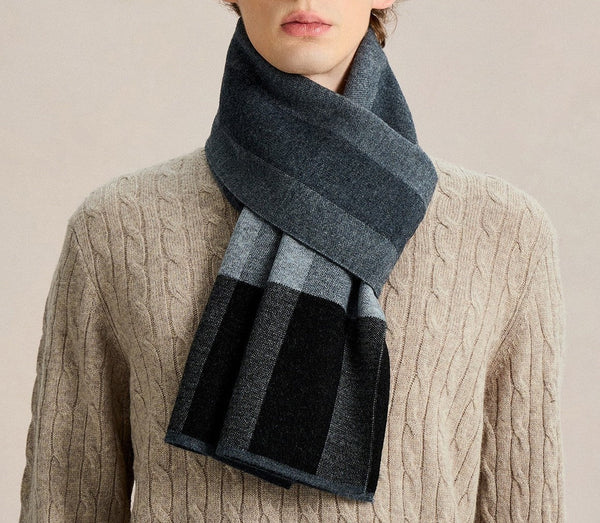 Soft Wool Scarf for Men, Men's Winter Scarf, Business Formal Men Scarf Styles, Wool Scarf for Gentleman, Casual Fashion Scarf for Men, Men's Wool Scarf Winter