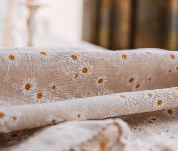 Rustic Flower Pattern Table Covers for Kitchen, Large Rectangle Tablecloth for Dining Room Table, Linen Rectangular Tablecloth for Oval Table, Country Farmhouse Tablecloth-HomePaintingDecor
