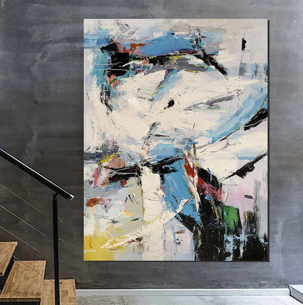 Bedroom Modern Wall Art Paintings, Palette Knife Paintings, Acrylic Paintings on Canvas, Large Paintings Behind Sofa, Abstract Painting for Living Room-HomePaintingDecor