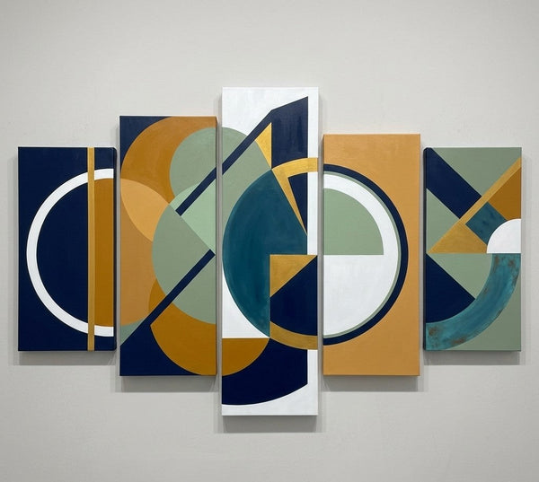 Colorful Abstract Paintings, Hand Painted Acrylic Art, Contemporary Canvas Paintings, Geometric Modern Art-HomePaintingDecor