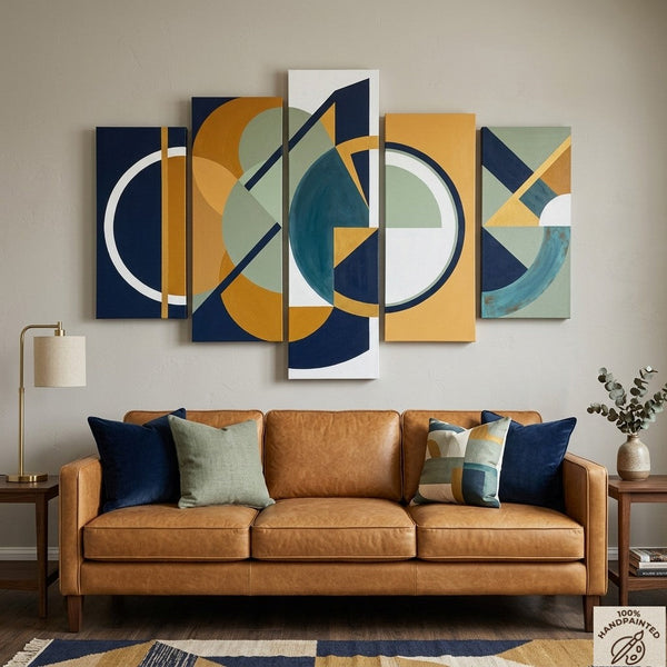 Colorful Abstract Paintings, Hand Painted Acrylic Art, Contemporary Canvas Paintings, Geometric Modern Art-HomePaintingDecor