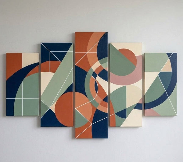 Hand Painted Acrylic Art, Contemporary Canvas Paintings, Colorful Abstract Paintings, Geometric Modern Art-HomePaintingDecor