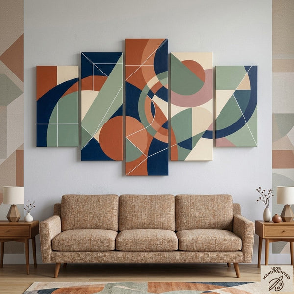 Hand Painted Acrylic Art, Contemporary Canvas Paintings, Colorful Abstract Paintings, Geometric Modern Art-HomePaintingDecor