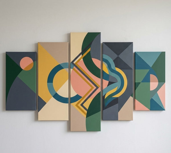 Extra Large Abstract Paintings, Geometric Modern Art, Hand Painted Acrylic Art, Contemporary Canvas Paintings-HomePaintingDecor