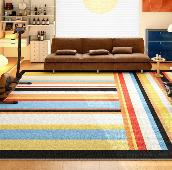 Large Modern Rugs for Sale, Colorful Contemporary Floor Carpets under Sofa, Mid Century Modern Rugs in Living Room, Bedroom Modern Rugs