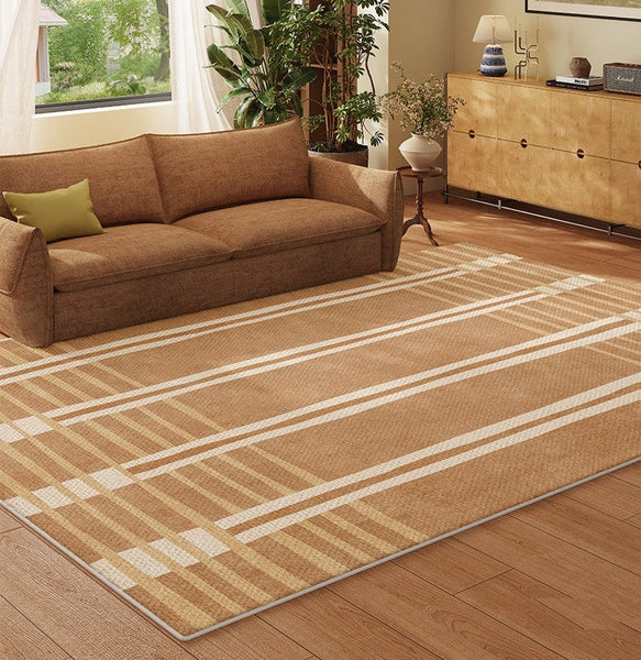 Geometric Modern Rugs for Dining Room, Large Modern Rugs for Living Room, Bedroom Modern Rugs, Cream Color Contemporary Modern Rugs-HomePaintingDecor