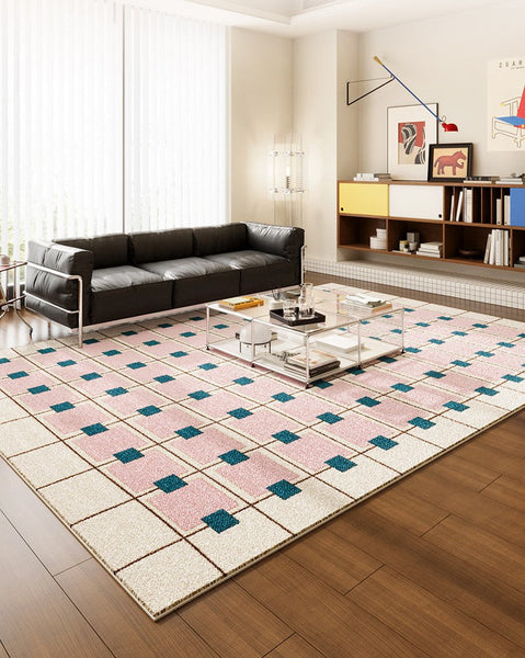 Contemporary Modern Rugs Next to Bed, Geometric Modern Rugs under Dining Room Table, Modern Carpets for Bedroom-HomePaintingDecor
