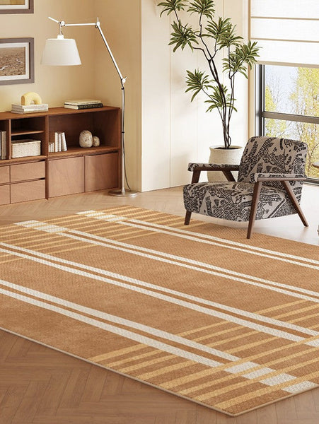 Geometric Modern Rugs for Dining Room, Large Modern Rugs for Living Room, Bedroom Modern Rugs, Cream Color Contemporary Modern Rugs-HomePaintingDecor