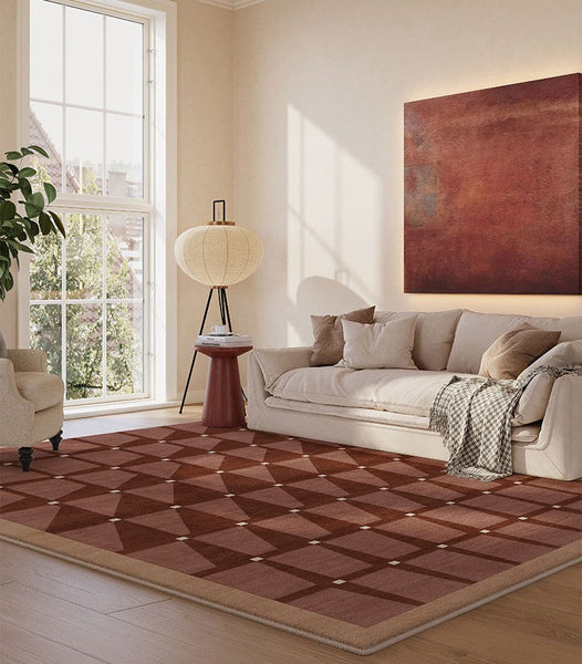 Modern Living Room Rug Ideas, Modern Rugs for Dining Room, Mid Century Modern Rugs Next to Bed, Thick Contemporary Rugs for Bedroom-HomePaintingDecor