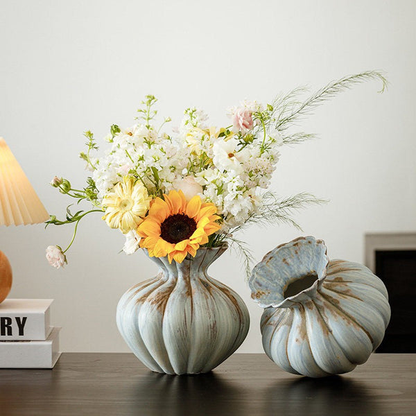 Handmade Water Holding Flower Vases, Porcelain Flower Vases, Modern Flower Vase Centerpiece on Table, Ceramic Bouquet Vases-HomePaintingDecor