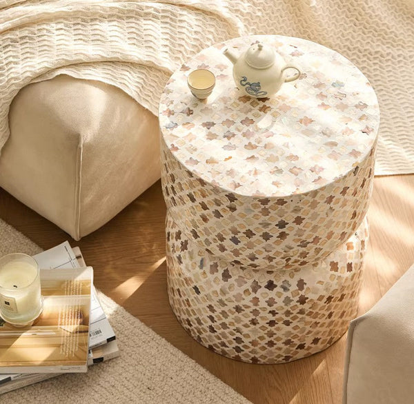 Modern Side Table, Contemporary Bedside Table, Bedside Small Side Table, Elegant Small End Table, Creative Coffee Table, Contemporary Side Table, Portable Casual Side Table, Shell Small Sofa Side Table-HomePaintingDecor