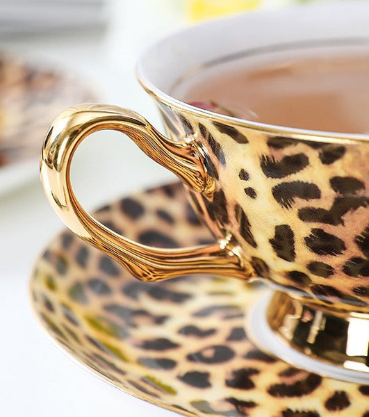 Modern Ceramic Cups, Creative Bone China Porcelain Tea Cup Set, Elegant Ceramic Coffee Cups, Unique Tea Cups and Saucers in Gift Box-HomePaintingDecor