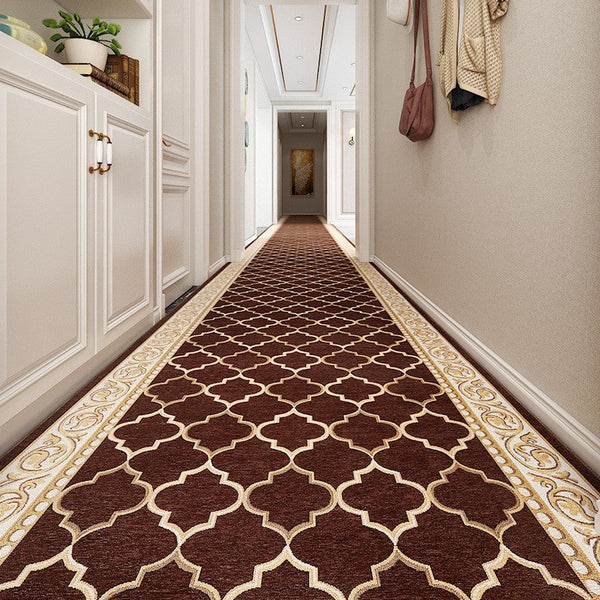 Entrance Hallway Runners, Hallway Runners, Stain-resistant Non Slip Kitchen Runner Rugs, Modern Extra Long Hallway Runners, Easy Care Entryway Brown Runner Rugs, Long Narrow Runner Rugs-HomePaintingDecor
