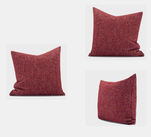 Large Abstract Throw Pillows for Couch, Contemporary Throw Pillow for Living Room, Red Modern Square Pillows, Modern Sofa Throw Pillows-HomePaintingDecor