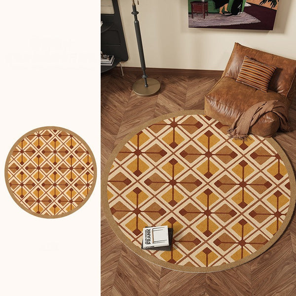 Bedroom Modern Round Rugs, Dining Room Contemporary Round Rugs, Modern Rug Ideas for Living Room, Circular Modern Rugs under Chairs-HomePaintingDecor
