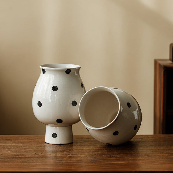 Small Flower Vases on Table, Handmade Water Holding Flower Vase, Ceramic Bud Vases, Modern Porcelain Flower Vases-HomePaintingDecor