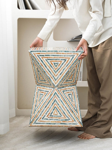 Contemporary Small Sofa Side Table, Shell Small Side Table, Unique Small End Table, Portable Casual Side Table, Creative Coffee Table-HomePaintingDecor