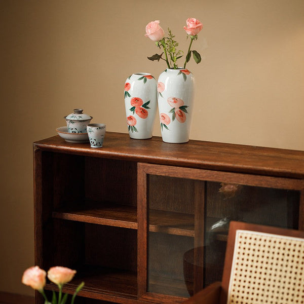 Porcelain Flower Vases, Handmade Water Holding Flower Vases, Modern Flower Vase Centerpiece on Table, Ceramic Bouquet Vases-HomePaintingDecor