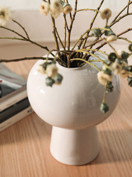 Contemporary Vases on Dining Table, Centerpiece Ceramic Bouquet Vases, Porcelain Vases for Modern Home Decor, Handmade Modern Flower Vase-HomePaintingDecor