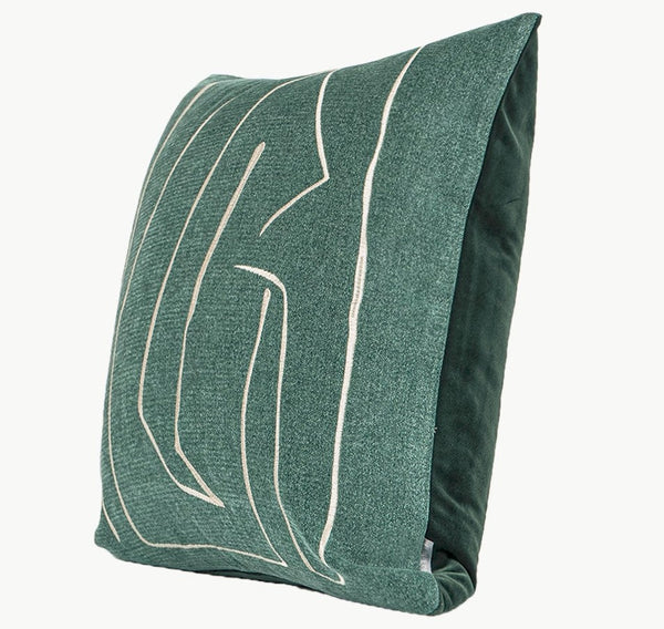 Abstract Green Decorative Throw Pillows, Geometric Square Modern Throw Pillows for Couch, Large Contemporary Throw Pillow for Interior Design-HomePaintingDecor