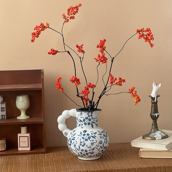 Handmade Water Holding Flower Vases, Rustic Porcelain Flower Vases, Ceramic Bud Vases, Small Flower Vases on Table-HomePaintingDecor