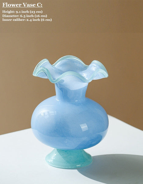 Contemporary Vase for Modern Home Decor, Unique Modern Glass Vase, Modern Glass Flower Vases, Handmade Liuli Vases, Centerpiece Vases on Table-HomePaintingDecor