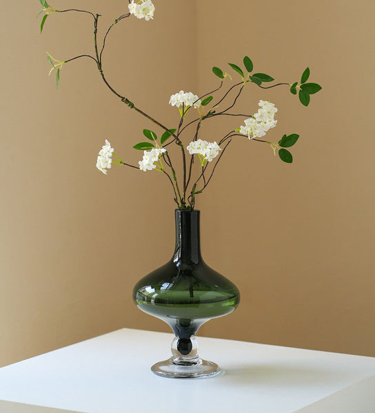 Decorative Glass Vase, Mid Century Glass Vases, Handmade Modern Vases for Bedroom, Centerpiece Contemporary Vases on Table, Modern Glass Vase for Flowers