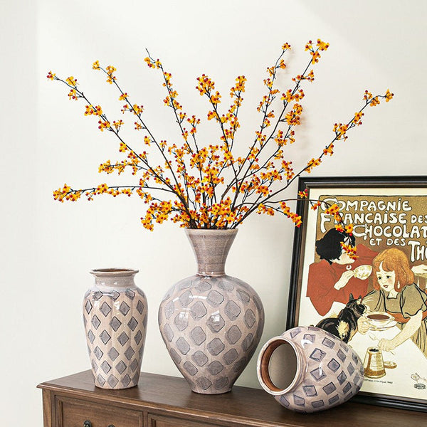 Contemporary Vases for Modern Home Decor, Porcelain Flower Vases, Flower Vases on Table, Ceramic Bouquet Vases, Dining Table Centerpiece-HomePaintingDecor