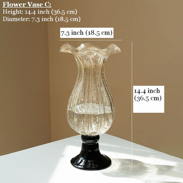 Mid Century Vases for Flowers, Contemporary Glass Vases, Handmade Modern Vases for Living Room, Unique Decorative Glass Vase, Centerpiece Vases on Table-HomePaintingDecor