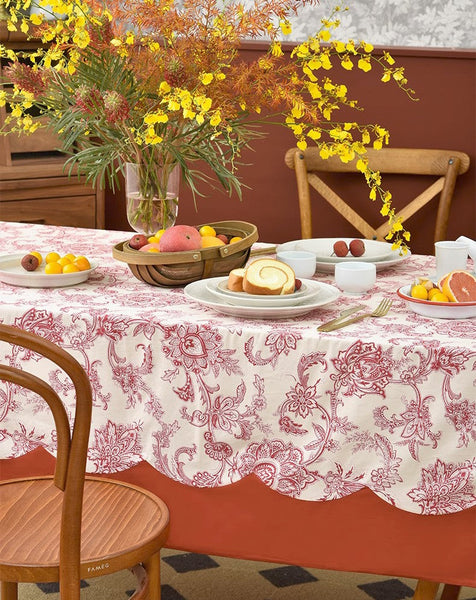 Extra Large Rectangle Tablecloth for Dining Room Table, Country Farmhouse Tablecloth, Flowers Pattern Rustic Table Covers for Kitchen, Square Tablecloth for Round Table