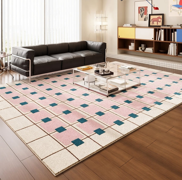 Contemporary Modern Rugs Next to Bed, Geometric Modern Rugs under Dining Room Table, Modern Carpets for Bedroom-HomePaintingDecor