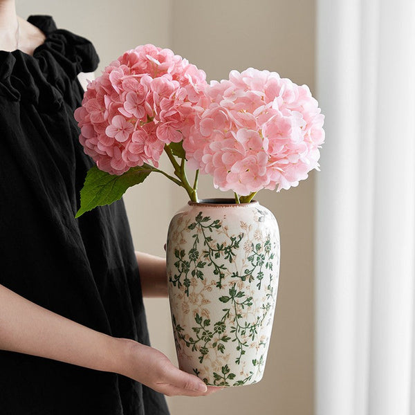 Porcelain Flower Vases, Rustic Flower Vases on Table, Dining Table Centerpiece, Ceramic Bouquet Vases, Handmade Water Holding Flower Vase-HomePaintingDecor