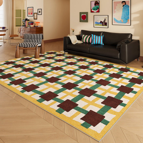 Modern Living Room Rug Ideas, Mid Century Modern Rugs, Geometric Contemporary Rugs, Contemporary Abstract Rugs for Dining Room-HomePaintingDecor