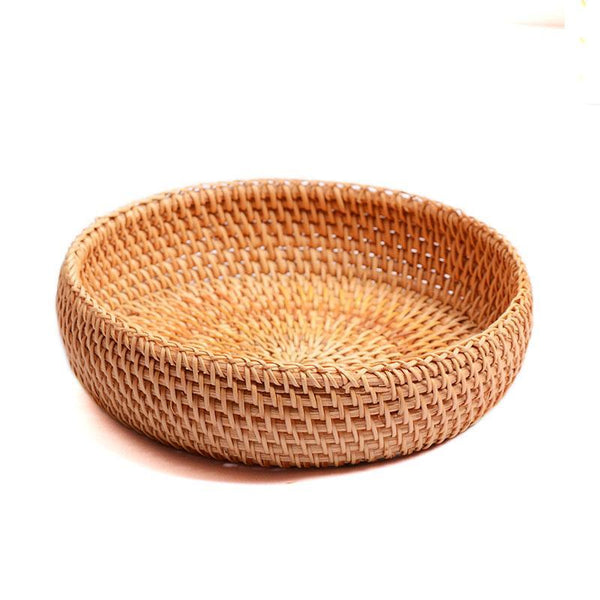 Small Storage Basket, Round Storage Basket, Woven Storage Baskets for Kitchen, Storage Basket for Dining Room-HomePaintingDecor