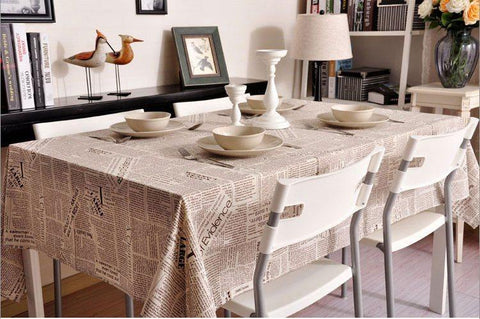 NEWS LETTER - Black White Tablecloth, Table Linen Wedding Home Decor Dining Kitchen-HomePaintingDecor