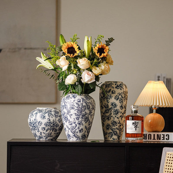 Centerpiece on Dining Table, Flower Vase on Table, Handmade Water Holding Flower Vases, Porcelain Flower Vases, Modern Ceramic Bouquet Vases-HomePaintingDecor