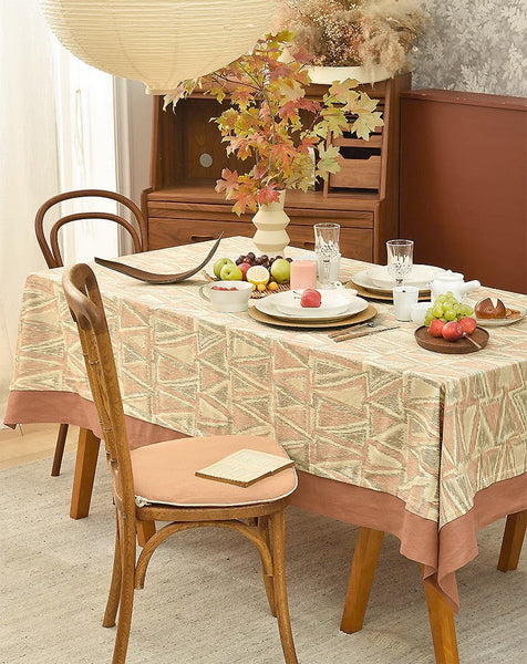 Extra Large Rectangle Tablecloth for Dining Room Table, Geometric Modern Table Covers for Kitchen, Country Farmhouse Tablecloths for Oval Table-HomePaintingDecor