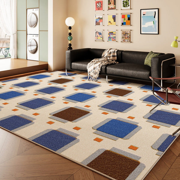 Mid Century Contemporary Rugs, Modern Rugs for Living Room, Geometric Modern Carpets, Colorful Abstract Rugs for Bedroom-HomePaintingDecor