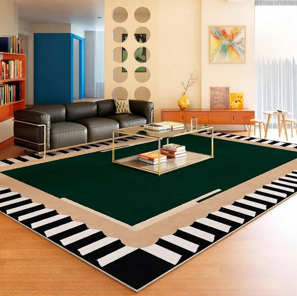 Mid Century Modern Rugs, Contemporary Modern Rugs under Coffee Table, Colorful Modern Rugs for Living Room, Dining Room Geometric Modern Rugs-HomePaintingDecor