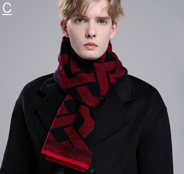 Casual Scarf Men, Wool Scarf for Gentleman, Thick Wool Scarf, Men's Winter Scarf, Men's Wool Scarf Winter, Fashion Scarf, Business Formal Men Scarf Styles-HomePaintingDecor