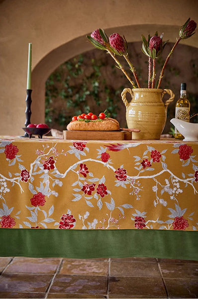 Farmhouse Table Cloth, Dining Room Flower Table Cloths, Large Square Tablecloth for Round Table, Extra Large Rectangular Table Covers for Kitchen-HomePaintingDecor