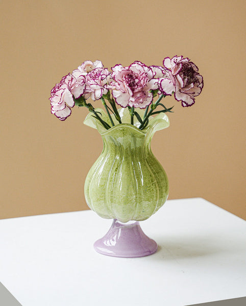 Modern Glass Vase for Flowers, Mid Century Glass Vases, Handmade Modern Vases for Living Room, Unique Decorative Glass Vase, Centerpiece Contemporary Vases on Table-HomePaintingDecor