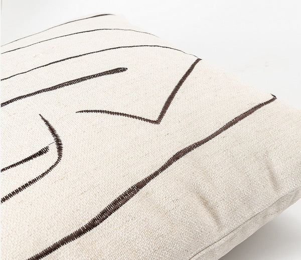 Geometric Square Modern Throw Pillows for Couch, Beige Decorative Throw Pillows, Large Contemporary Throw Pillow for Interior Design-HomePaintingDecor