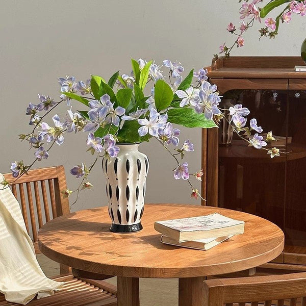 Modern Flower Vases on Table, Porcelain Flower Vases, Water Holding Flower Vases, Handmade Bouquet Ceramic Vases-HomePaintingDecor