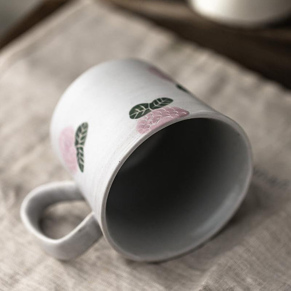 Handmade Pottery Coffee Cup, Rose Ceramic Coffee Mug, Cappuccino Coffee Cup, Tea Cup-HomePaintingDecor