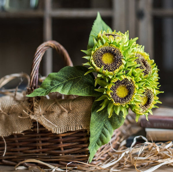 Unique Flower Arrangement for Home Decoration, A Bunch of Sunflowers, Bedroom Flower Arrangement Ideas, Beautiful Artificial Flowers for Living Room-HomePaintingDecor