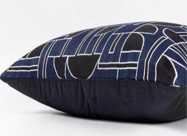 Abstract Decorative Throw Pillows, Geometric Contemporary Pillows, Blue Square Modern Throw Pillows for Couch, Large Simple Throw Pillow for Interior Design-HomePaintingDecor