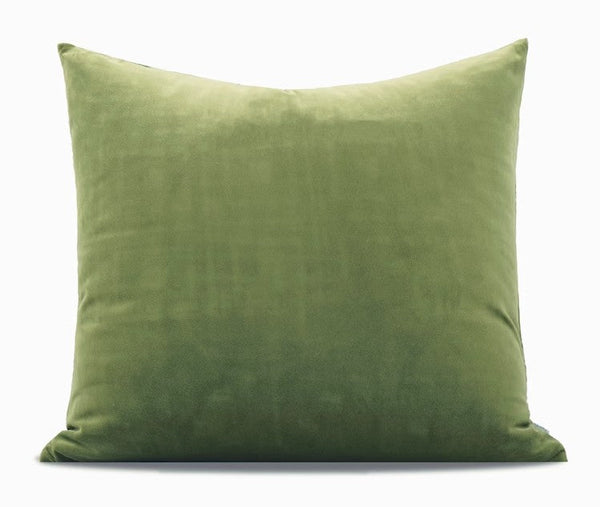 Large Square Modern Throw Pillows for Couch, Green Geometric Modern Sofa Pillows, Large Decorative Throw Pillows, Simple Throw Pillow for Interior Design-HomePaintingDecor