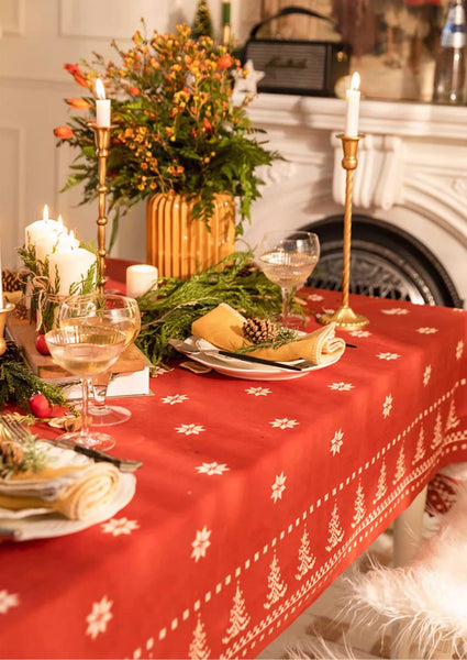 Christmas Edelweiss Table Covers, Square Tablecloth for Kitchen, Extra Large Modern Rectangular Tablecloth for Dining Room Table, Large Tablecloth for Round Table-HomePaintingDecor