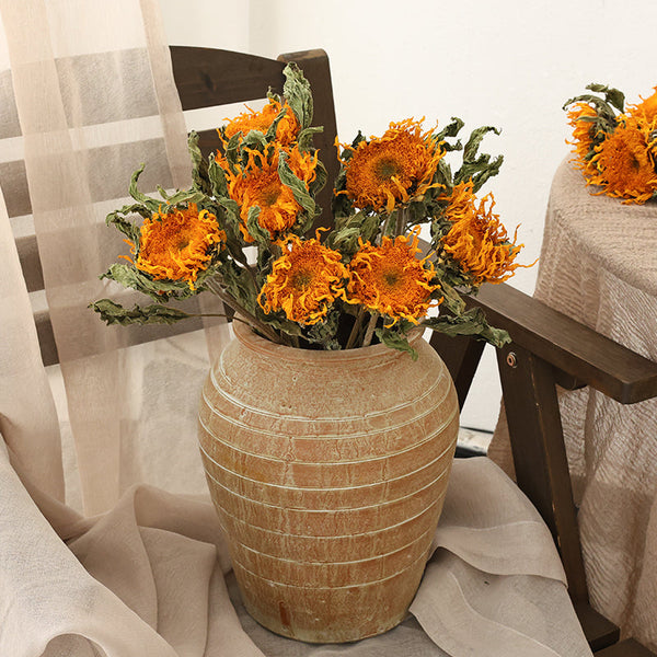 Natural Decorations, A Bunch of Sunflowers, Flower Arrangement, Handmade Artificial Flowers for Home Decor, Natural Dried Sunflower Stems-HomePaintingDecor